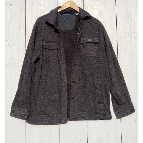 Tommy Bahama Jacket S Soft Heavier Weight Gray Button Up Long Sleeve PLEASE READ - Picture 1 of 9